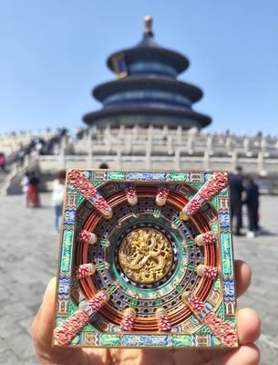 【北京直发】藻井冰箱贴可旋转磁吸天坛祈年殿代请文创纪念品代购