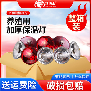 保温灯养殖猪用兽用加热取暖灯泡鸡鸭仔猪保暖灯泡小鸡育雏保温灯