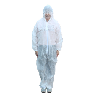 一次性防护工作服连体全身带帽喷漆防尘防水防疫猪场用养殖隔离衣