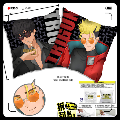 枪神TRIGUN 威席 梅丽鲁 尼古拉 米莉 抱枕靠枕头靠垫谷子周边