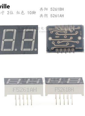 Canville 0.56寸 红色 高亮 二位数码管 共阴/共阳 10脚 AH/BH 2
