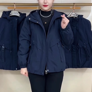 新款纯色流苏连帽加绒拉链外套女秋冬款加厚保暖中老年女装上衣