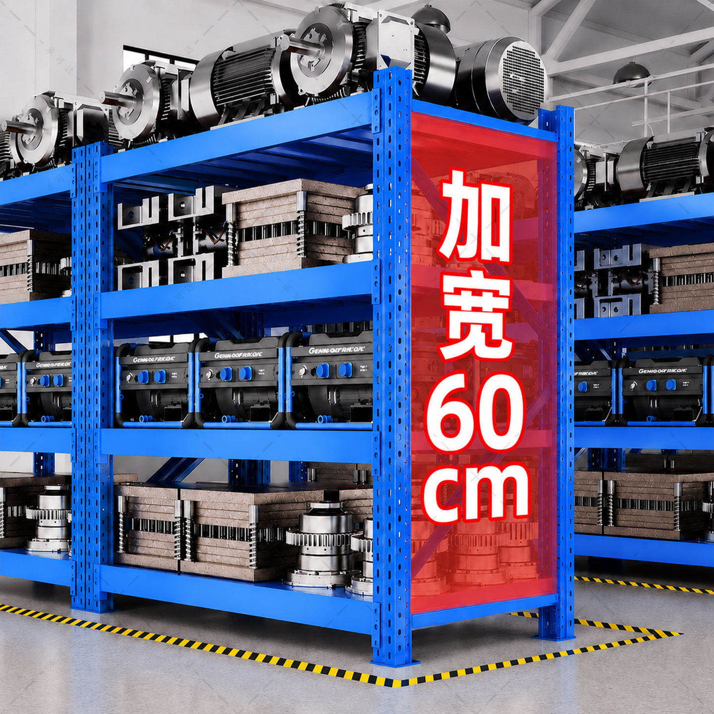 60cm加宽重型货架超强承重模具架蓝色仓库仓储工业工厂货物架子