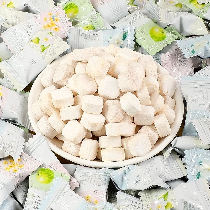 雅造花香茶味糖白茶栀子味绿茶龙井普洱含片糖摆盘前台招待糖果