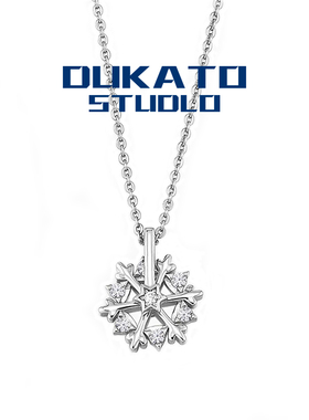 DUAKTO旋转雪花吊坠钛钢小众设计优质感项链 ins潮男女网红饰品现