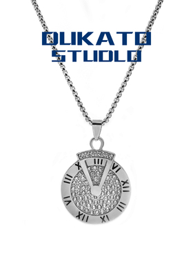 DUKATO新品时来运转吊坠酷男女嘻哈钛钢项链日韩百搭个性毛衣链子