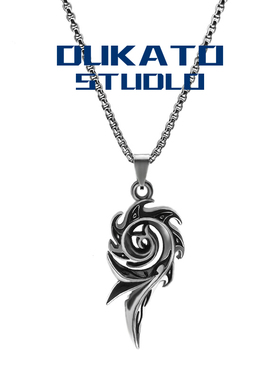 DUKATO韩版凤凰火焰项链明星同款新品男士钛钢情侣吊坠女个性饰品