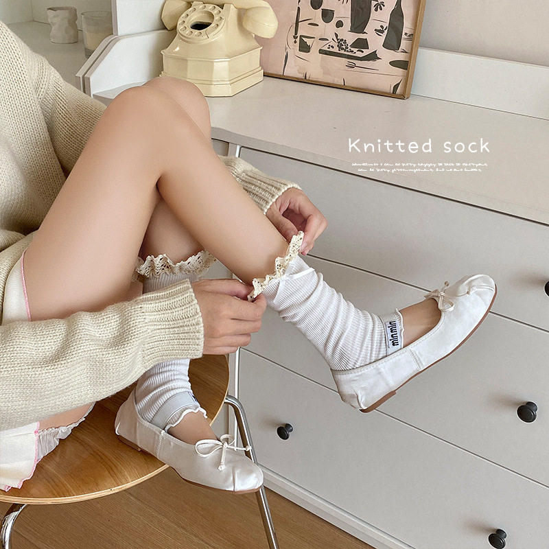 泡泡袜套女花边蝴蝶结Lolita芭蕾风日系jk风少女甜美腿套中筒袜子,女士内衣/男士内衣/家居服,中筒袜,淘宝优惠券,粉丝福利购,淘宝优惠卷