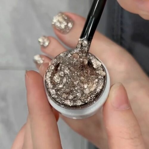 爆闪大亮片胶脚趾甲指甲油胶