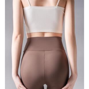 外穿 收腹无尴尬线瑜伽裤 高腰提臀打底健身裤 女弹力奶皮紧身运动裤