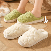 冬季 棉拖鞋 女士秋冬家居室内厚底防滑毛绒2026新款 情侣包头棉拖男