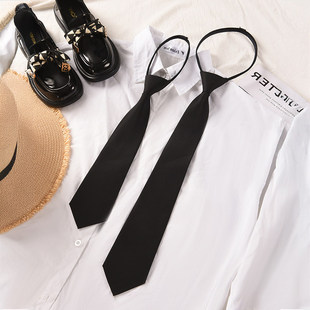JK黑色领带女款配饰懒人免打结拉链学生学院风衬衫领结儿童dk男生