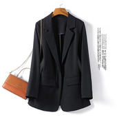 长袖 薄款 小西装 夏季 外套女韩版 显瘦一粒扣百搭高级感棉麻西服上衣