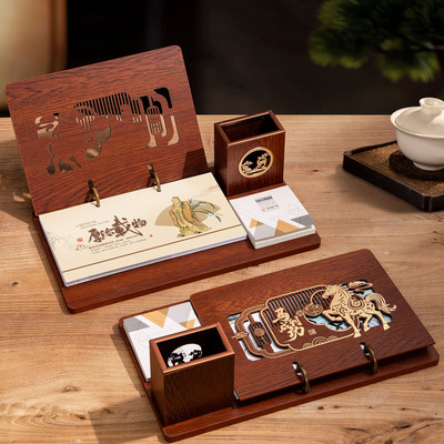 台历2026年新款木架台座周历定制