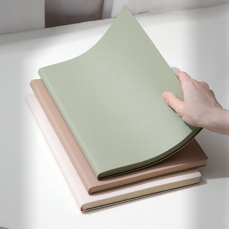加厚B5大号笔记本本子荔枝纹软皮面定制可印logo商务简约办公会议a5记录记事本大学生学习考研书写横线日记本