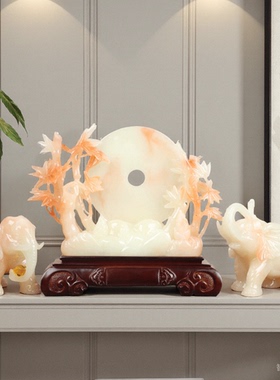 三件套竹报平安扣大象摆件