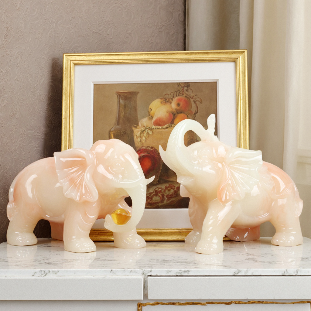 大象摆件一对家居客厅玄关
