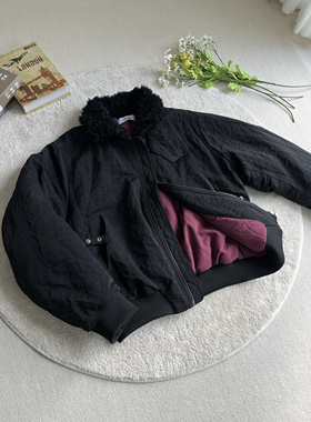 Xanvas「都是兄弟」红丝绒2.0毛领两穿可立领bomber棉服厚外套ma1