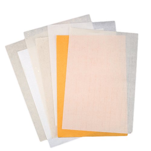 楮皮黄麻皮纸洒金信笺手札书法国画专用宣纸半生熟小楷行草篆隶书法仿唐写经纸纯手工宣纸对开复古长纤维四尺