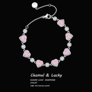 「怦然心动」s999纯银爱心手链女轻奢小众精致闺蜜情人节生日礼物