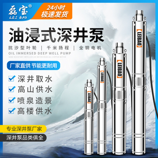 深井泵220v不锈钢潜水泵家用井水抽水单三相380V抗沙高扬程抽水泵