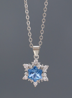 新款轻奢高级感满钻雪花项链女潮