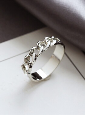 韩版韩国时尚饰品链条缕空戒指