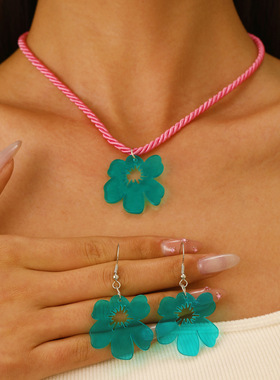 ins博主同款小红花项链女韩系夏