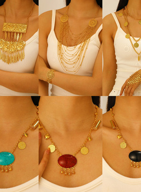 跨境复古中东民族风叠戴项链多层
