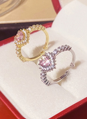 指环爱心几何戒指食指