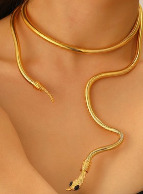 跨境新款灵蛇项链女个性简约蛇年