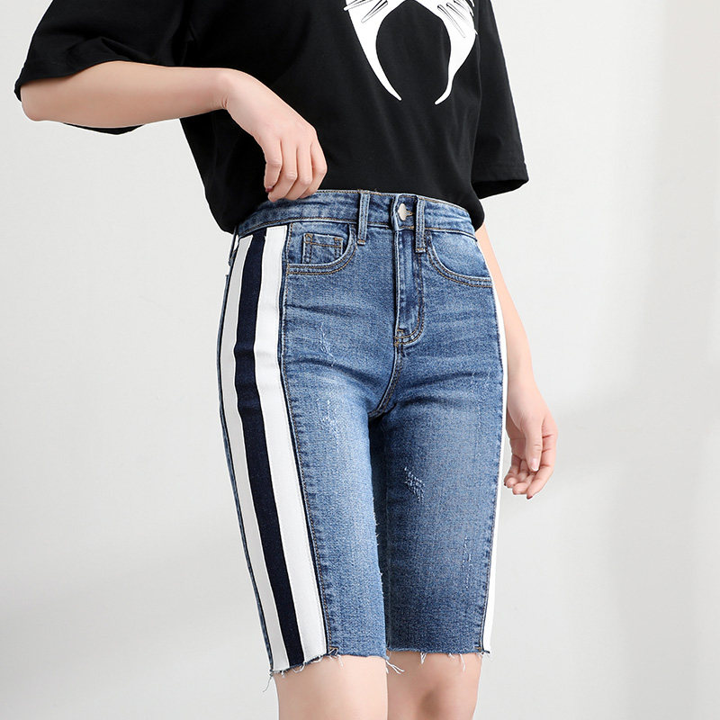 2020年夏季新款牛仔短裤女紧身五分裤显瘦高腰薄款百搭潮5分中裤
