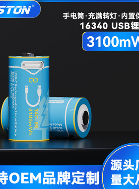 beston佰仕通16340强光手电USB充电电池RCR123A烟雾报警器锂电池