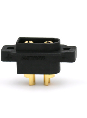 艾迈斯新品防水黑色镀金XT60EW-M螺母可固定3.5mm 航模连接器