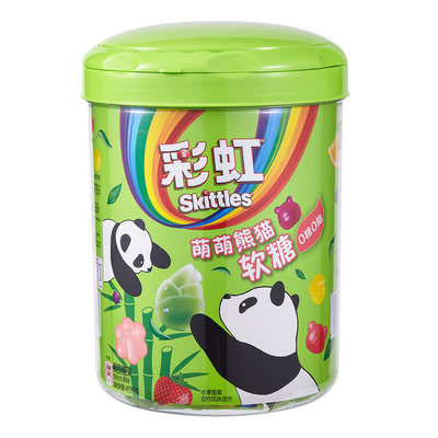 彩虹萌萌熊猫软糖409g 0糖0脂糖果零食水果糖多口味独立包装