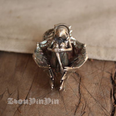 925银复古做旧情侣暗黑吊坠项链