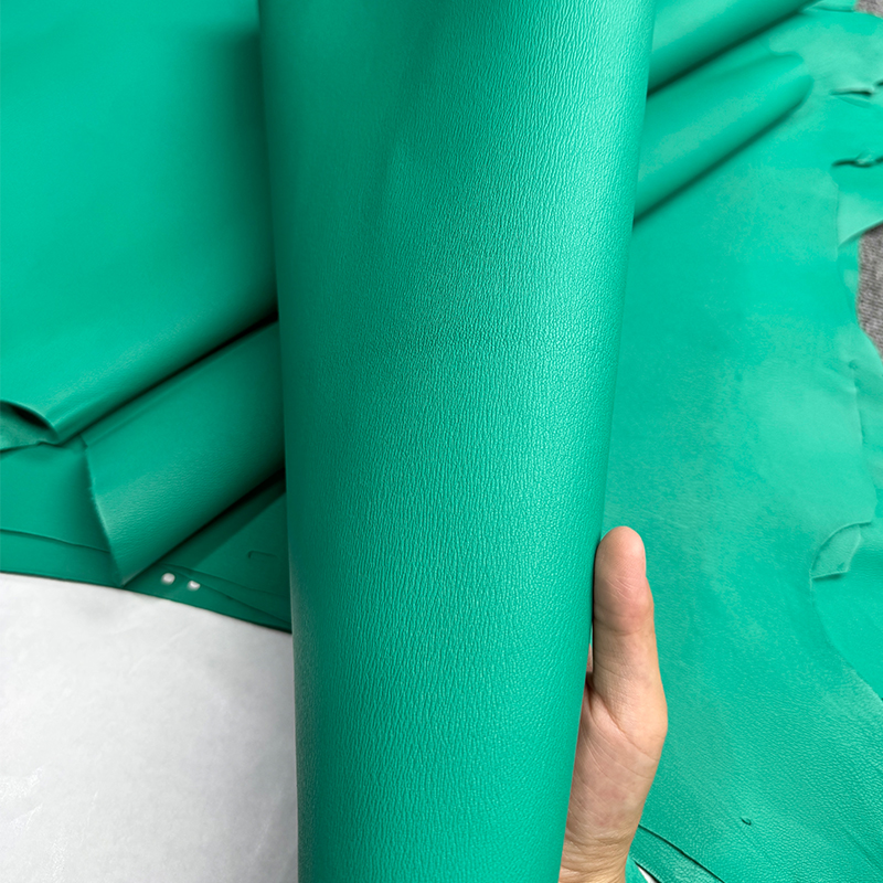 法国进口H家原版牙签纹山羊皮头层真皮包包内里皮革1.2mm帝王绿