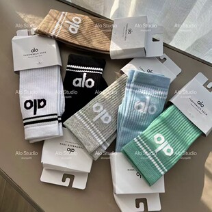 美式a1o瑜伽袜长筒中筒短筒袜子独立包装春秋普拉提跑步袜精梳棉