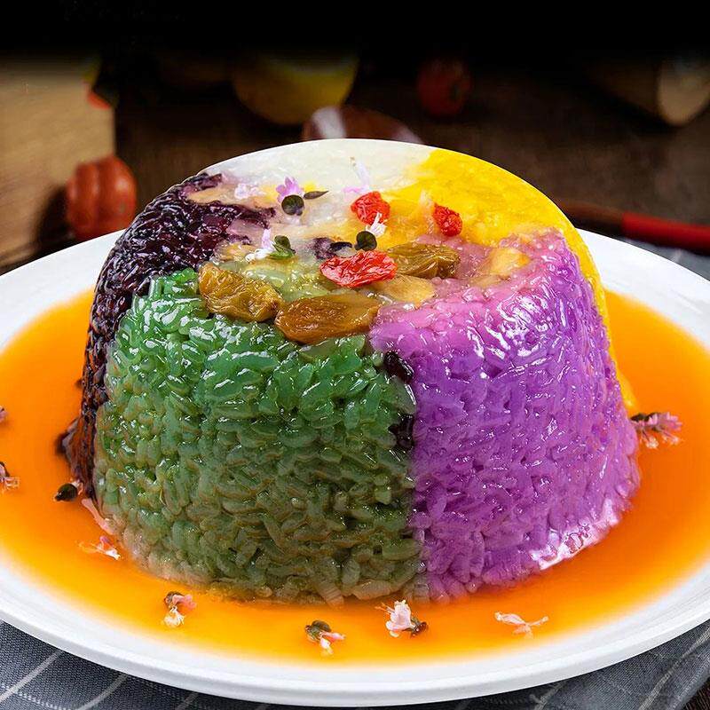 云南花米饭五色八宝饭免邮彩虹糯米饭甜菠萝方便速食蒸热即食500g