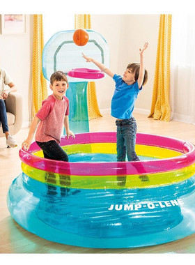 INTEX儿童充气小型城堡小孩室内外家用玩具蹦蹦跳床游戏屋小房子