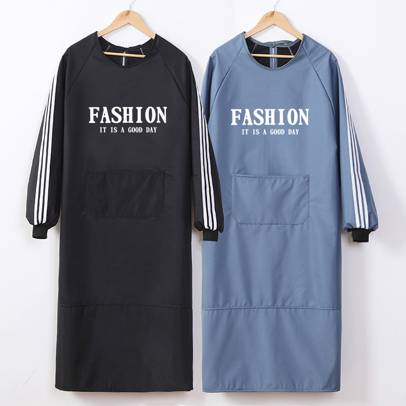 加长加大男士罩衣加绒厨房防水女