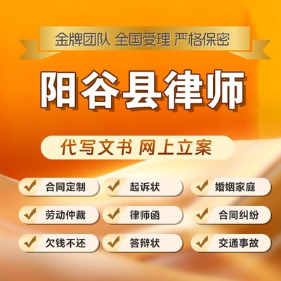 阳谷县律师开庭立案起诉书网上法律咨询答辩状出庭调解代写拟劳动