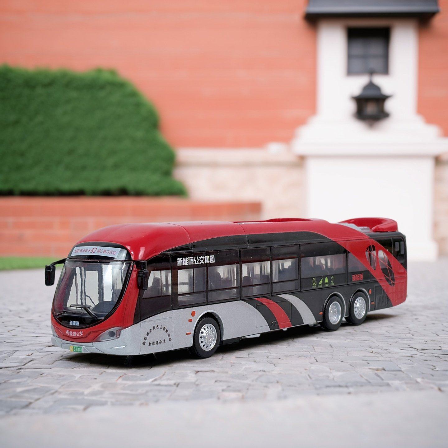 1:50加长新能源公交巴士合金车模仿真大巴车模型带语音玩具车礼物