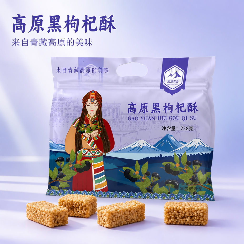 黑枸杞酥传统零食中式糕点下午茶美味茶点休闲小吃青海特产送礼