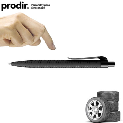 防滑设计 瑞士进口QS03按动签字笔黑色0.5男女士 prodir办公书写汽车创意礼品简约商务高档中性水笔刻字定制