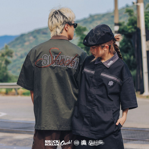 短衬衫shockscream重工速干POLO