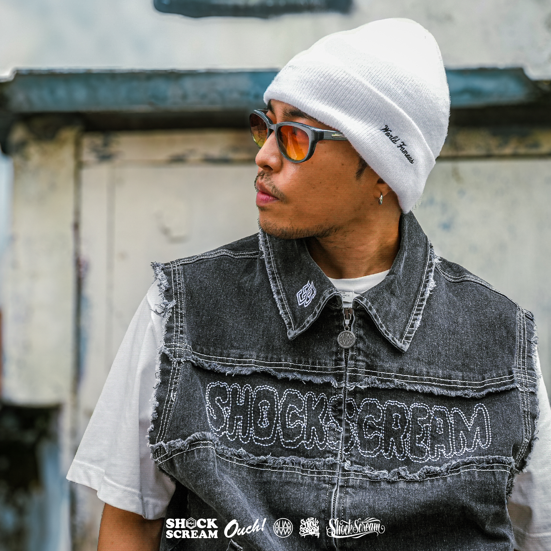 SHOCKSCREAM水洗弹力牛仔马甲