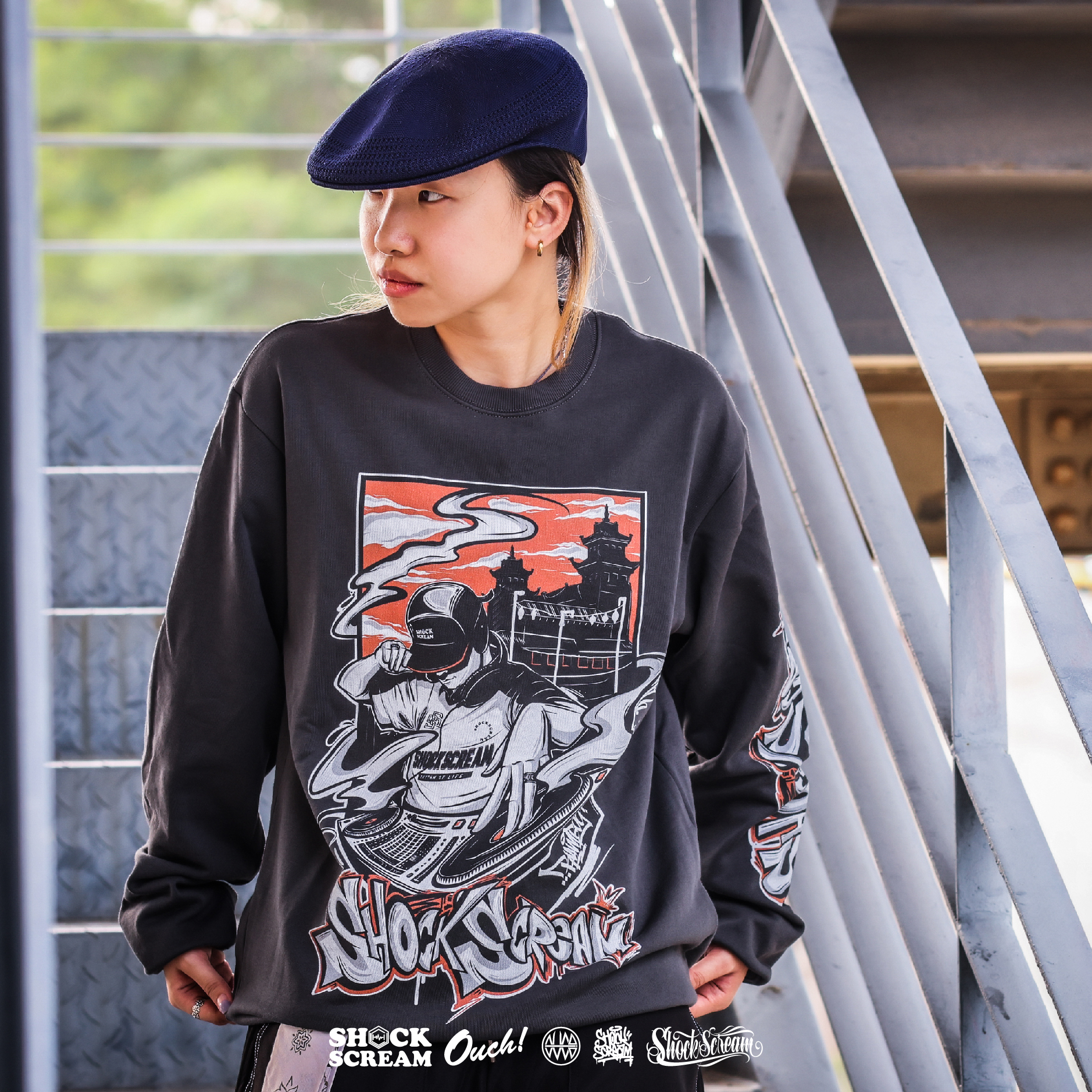 shockscream嘻哈毛圈卫衣重磅