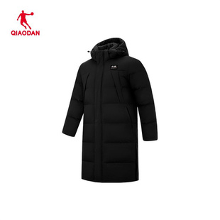 乔丹长款羽绒服男2025冬季新款防风保暖连帽综训外套QDEGM3261012