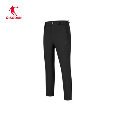 乔丹长裤男款2025冬季新款户外梭织防风加绒直筒裤子QDEKL3254085